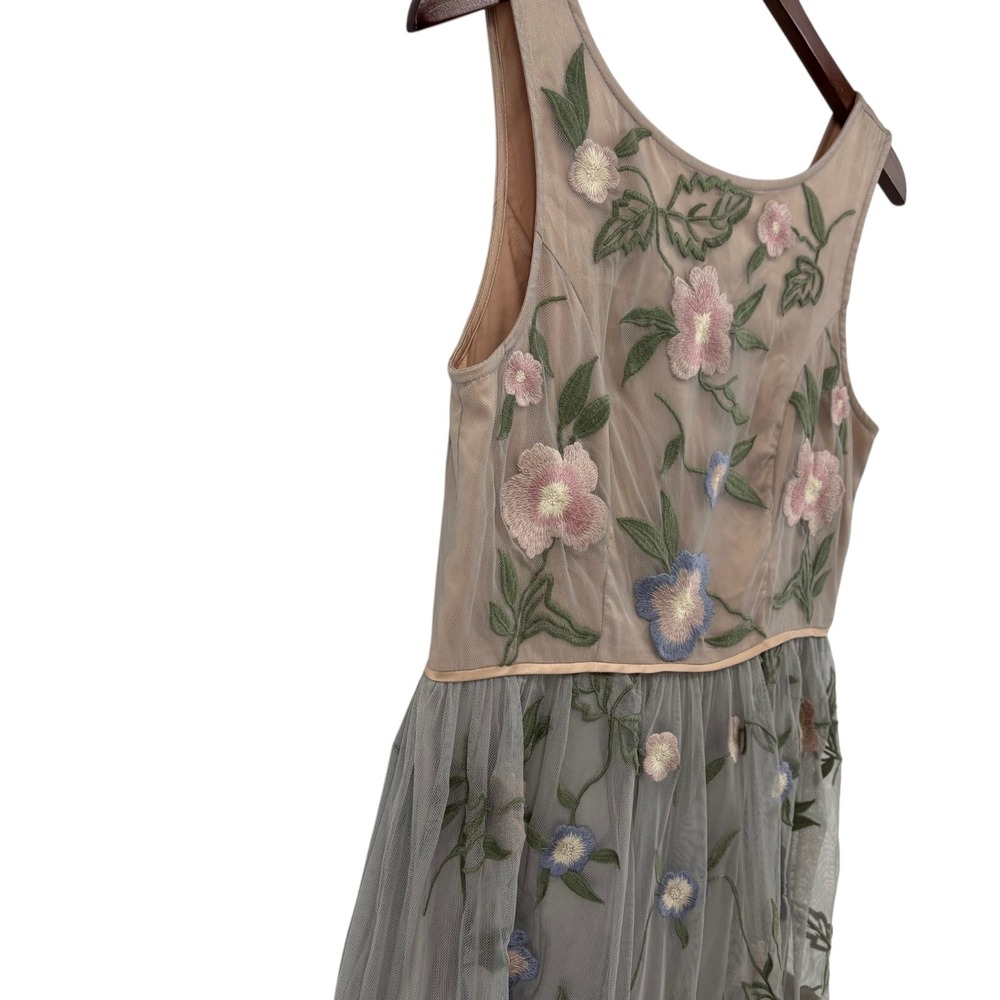Sundance Peony Embroidered Tulle Tea Dress 2 - Picture 2 of 12